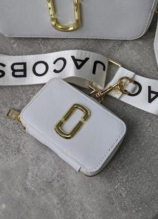 Женская стильная сумка, сумочка в стиле marc jacobs 2&1, 2 в 1, белая, сумка через плечо из экокожи,3 фото