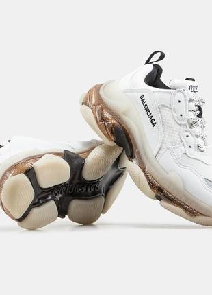 Balenciaga triple s clear sole white beige v28 фото