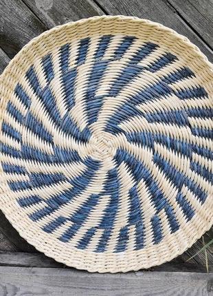 Тарелка на стену. плетеная тарелка. тарелка - панно. диаметр 50cм