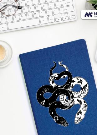 Блокнот а5 інь янь змії (yin yang snake) синий (92288-2850-bl)4 фото
