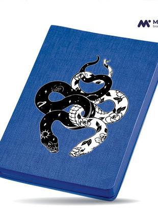 Блокнот а5 інь янь змії (yin yang snake) синий (92288-2850-bl)1 фото