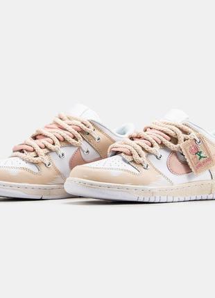 Nike sb dunk low pink white6 фото