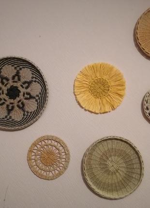 Плетеная тарелка на стену диаметр 25см2 фото