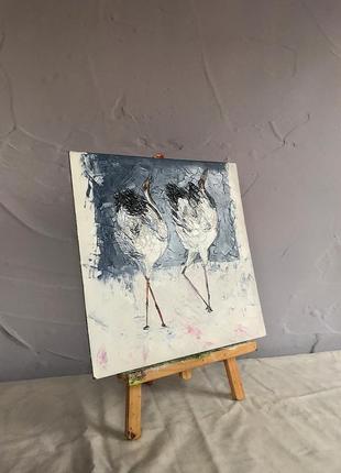 Картина "журавли", 30х30