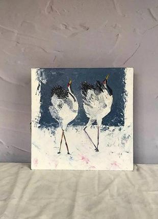 Картина "журавли", 30х30
