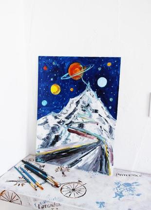 Картина маслом горы сюрреализм планеты2 фото