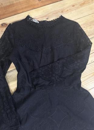 Черное кружевное платье, размер s-m4 фото