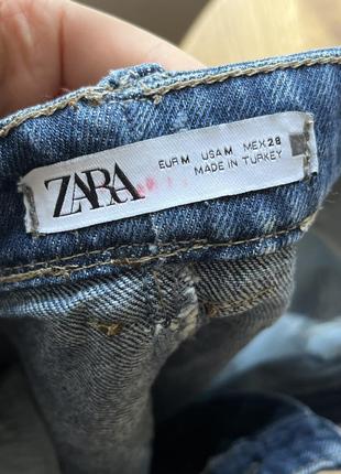 Длинная джинсовая юбка zara с разрезом4 фото