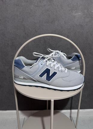 Мужские серые кроссовки new balance 574 46p оригинал3 фото