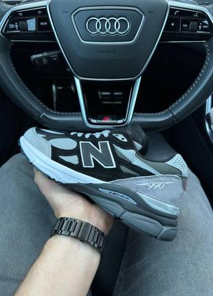 Мужские кроссовки new balance 990 v3 gray black6 фото