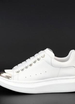 Alexander mcqueen low white metal 2