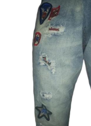 Стильные джинсы с декором и разрезами 46-48 размер6 фото