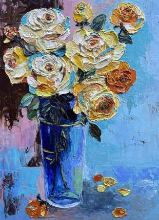 Картина «букет з жовтими трояндами», 40х508 фото