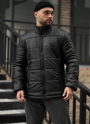 Куртка из кожзаменителя черная