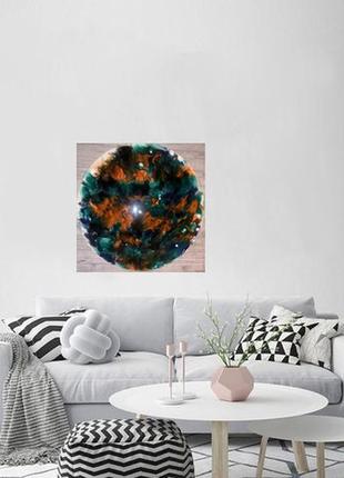 Авторская работа интерьерная elементы resin art 60х60 см3 фото