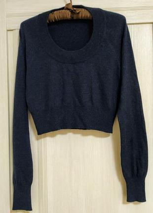 Трендовый шерстяной свитер, укороченная модель.2 фото