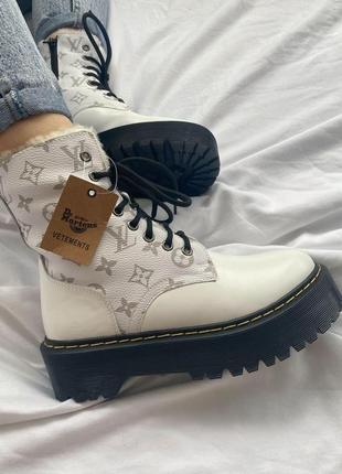 Dr. martens jadon lv custom white (молнія) 1