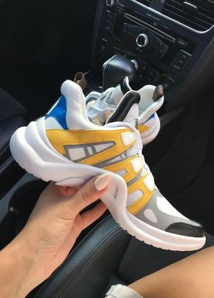 Louis vuitton sneakers white yellow black