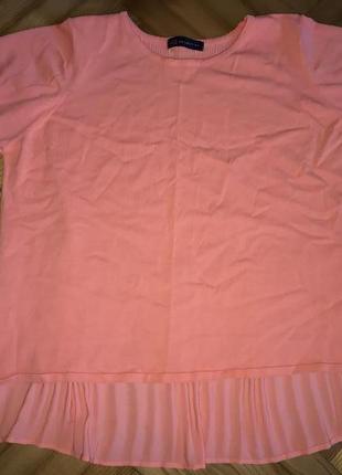 Marks&spencer-шикарна персикова блуза зі спинкою плісе! р.-46! батал!