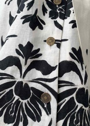Льняное платье рубашка zara с поясом лён вискоза8 фото
