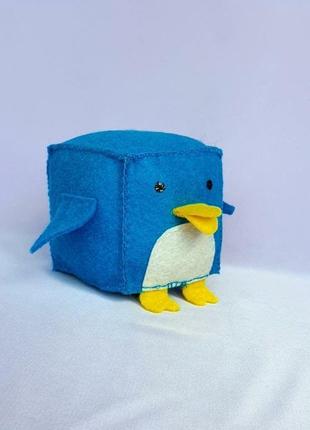 Развивающая игрушка 🌞"пингвин" для малышей /кубик из фетра  для детей/декор в детскую3 фото