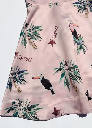 Красивое атласное платье с птицами fashion6 фото