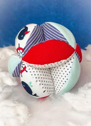 Мяч такане 🌞 для раннего развития малыша 0+. мяч монтессори  🐳"синий  кит"🐳 хватательный тренажер2 фото