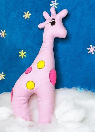 Мягкая игрушка для  ребенка "сиреневый жираф ". игрушка для сна. развитие мелкой моторики4 фото