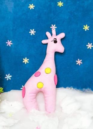 Мягкая игрушка для  ребенка "сиреневый жираф ". игрушка для сна. развитие мелкой моторики3 фото