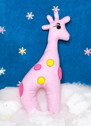 Мягкая игрушка для  ребенка "сиреневый жираф ". игрушка для сна. развитие мелкой моторики7 фото