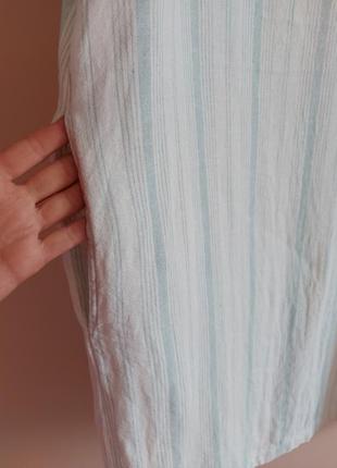 Льняное платье прямого кроя спущенное плечо карманы, платье лен вискоза, р. 124 фото