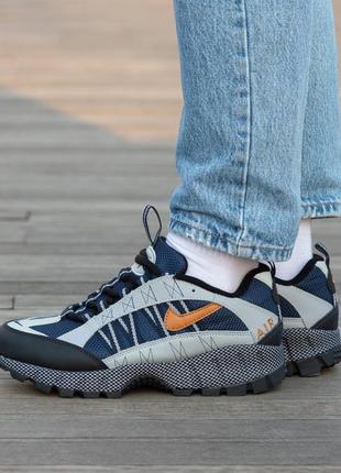 Новинка топовые мужские кроссовки nike air humara grey blue5 фото