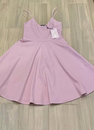 Акция 🎁 нова стильна сукня missguided petite pink strappy scuba skater dress zara h&amp;m3 фото