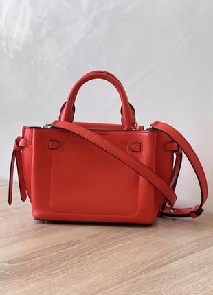 Шкіряна сумка michael kors hamilton legacy extra-small leather belted satchel3 фото