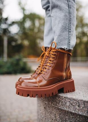 Balenciaga boots tractor brown