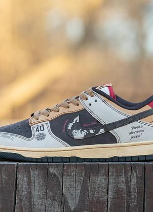 Новинка топовые мужские кроссовки nike sb dunk low x stussy beige brown