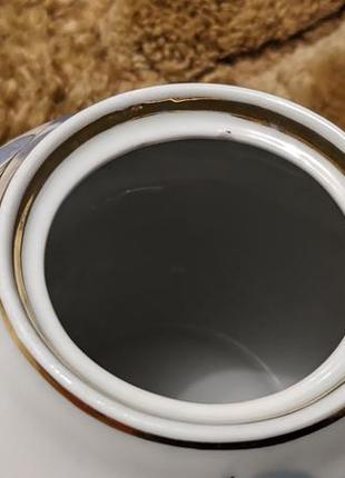 Великий чайник заварник порцеляновий позолота купецький вінтаж срср городни