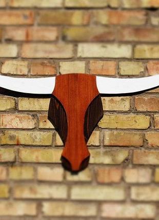 Голова буйвола - bull's head - дерев'яний декор для вашого будинку або ресторану.
