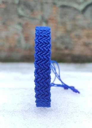 Чоловічий браслет ручного плетіння макраме "протей" charo daro (синій)2 фото