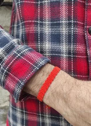 Чоловічий браслет ручного плетіння макраме "протей" charo daro (помаранчевий)