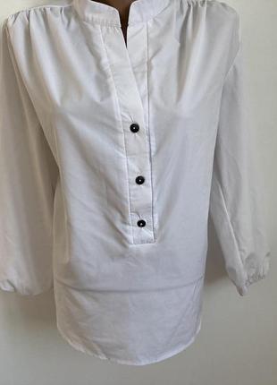 Блузка рубашка белая1 фото