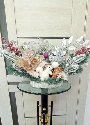 Новорічний декор. новорічна композиція. різдвяний декор.