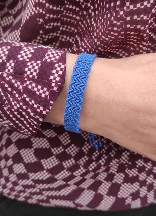 Жіночий браслет ручного плетіння макраме "протей" charo daro (синій)