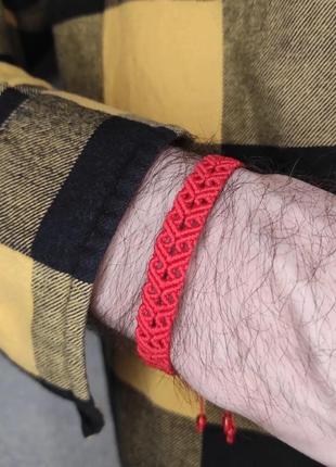 Мужской браслет ручного плетения макраме "радко" charo daro (красный)