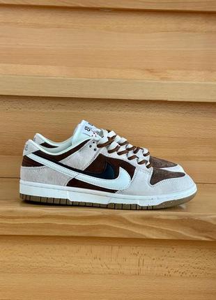 Найк сб данк лов nike sb dunk low 85 double swoosh 'beige brown'1 фото