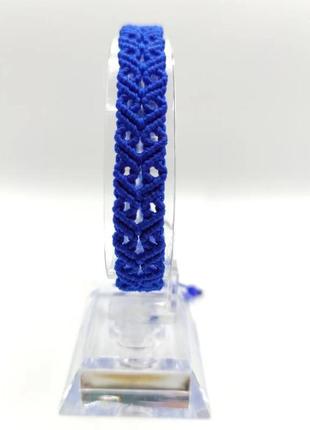 Чоловічий браслет ручного плетіння макраме "радко" charo daro (синій)3 фото