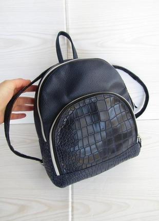 Темно - синій рюкзак handmade3 фото