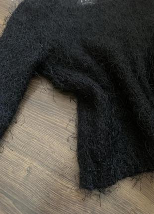 Черный свитер джемпер кофта травка кроп топ размер xxs xs s river island4 фото