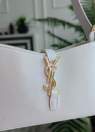 Женская сумка, сумочка в стиле yves saint laurent, ив сен лоран белая, гладкая экокожа8 фото