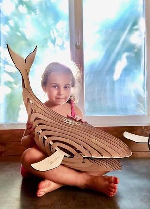 Люстра кит. подвесной деревянный светильник для детской.3 фото